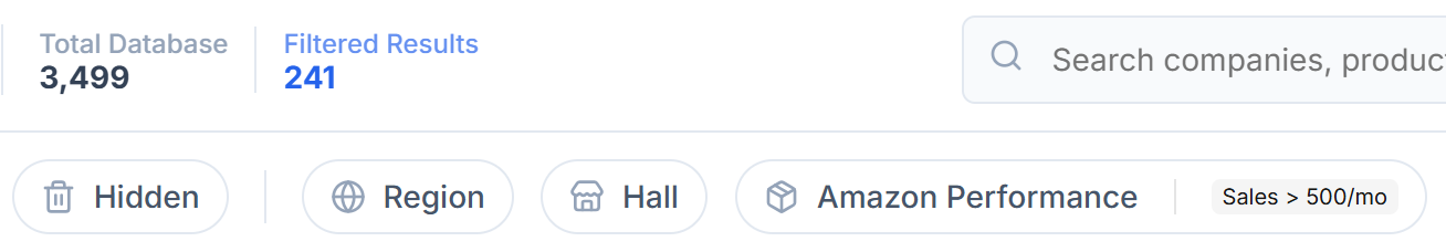 MesseMate Filter Interface